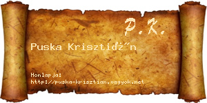 Puska Krisztián névjegykártya